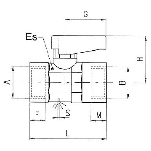 Exaust hole female G ISO 228 - female G ISO 228 valve 1/4"