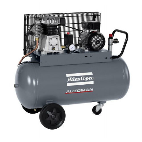 Atlas Copco AUTOMAN kolbkompressor, tootlikkus 240 l/min, 10bar, mahuti 50 liitrit, 2,2 kW, 220V